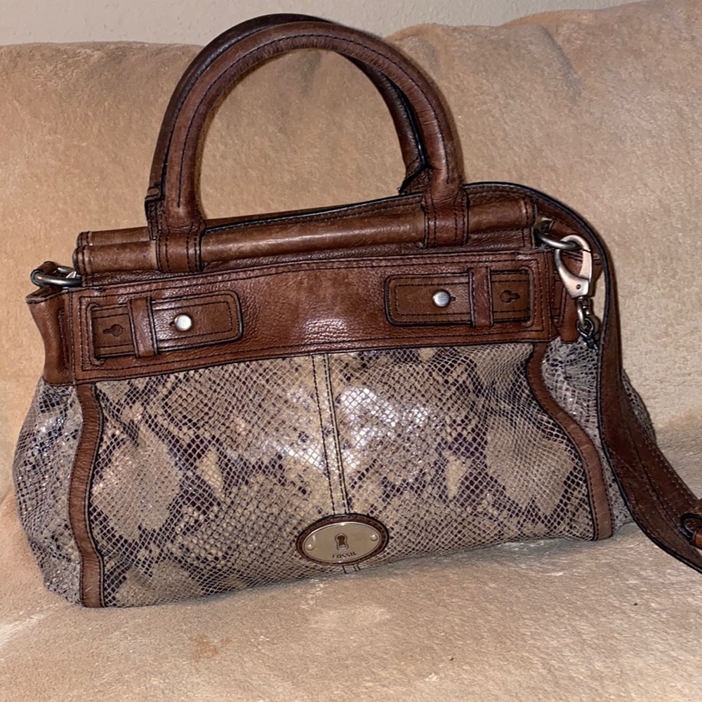 Fossil Maddox Snake  print Handbag